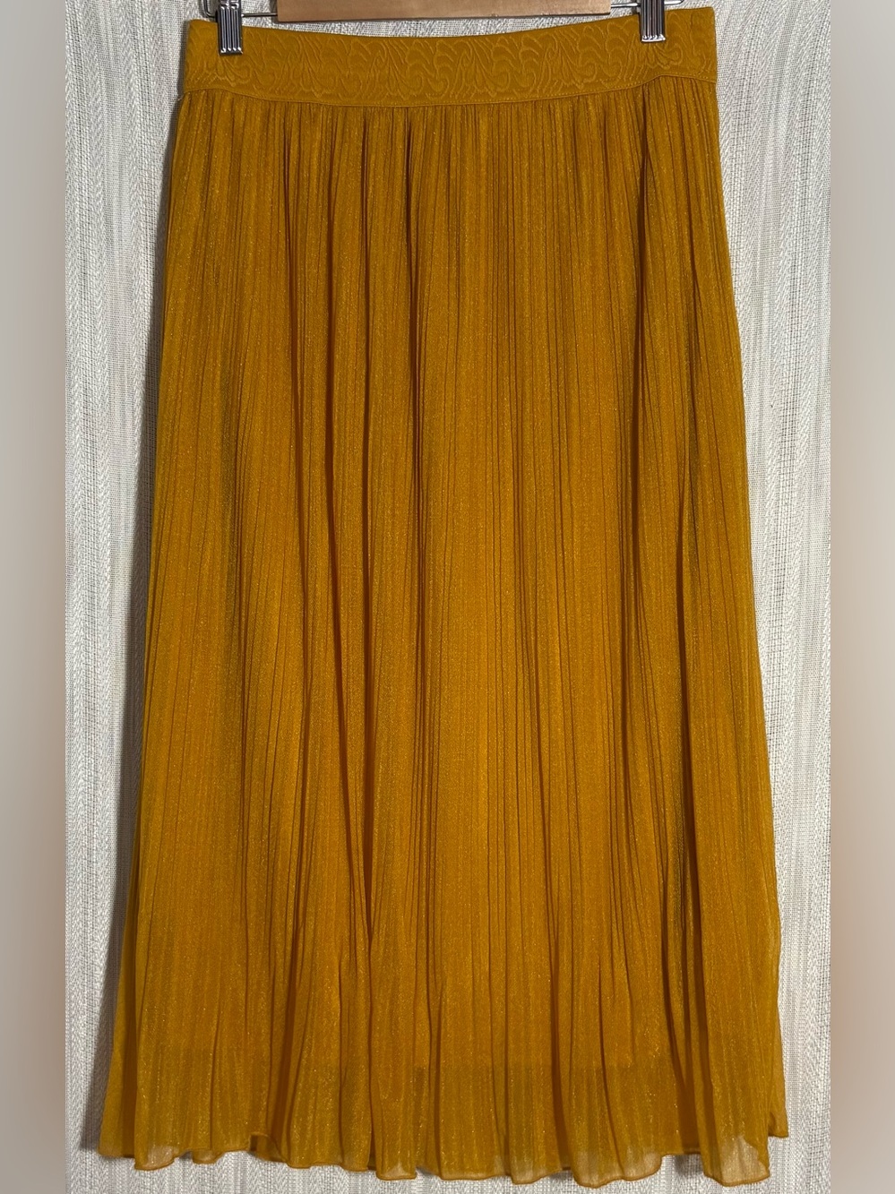 Andi + James Flowing Mustard Maxi Skirt with Pleats